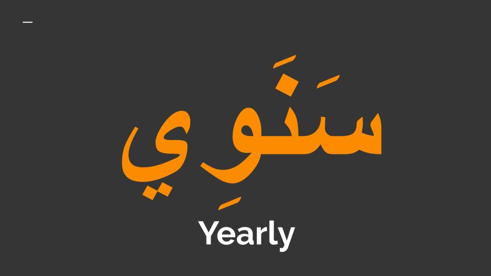 yearly in Arabic