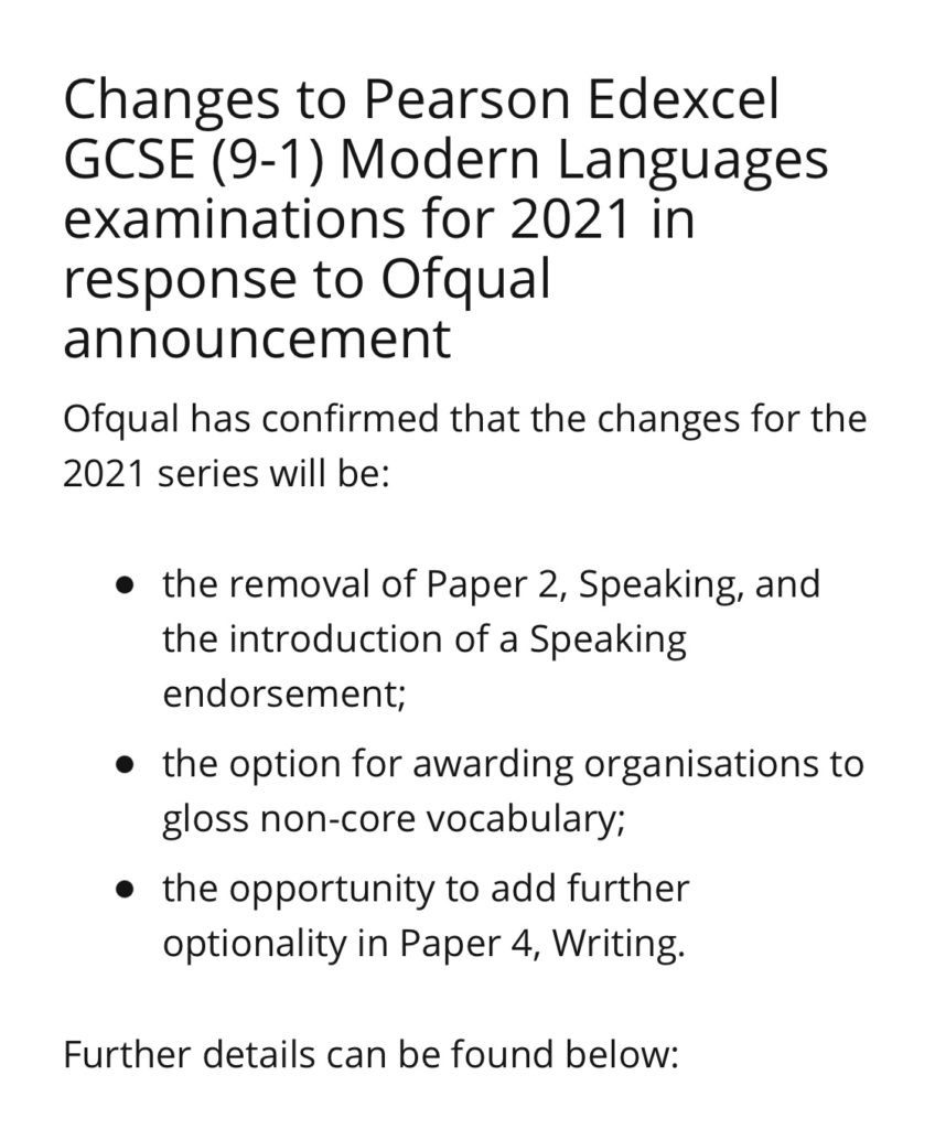 GCSE Arabic speaking paper update